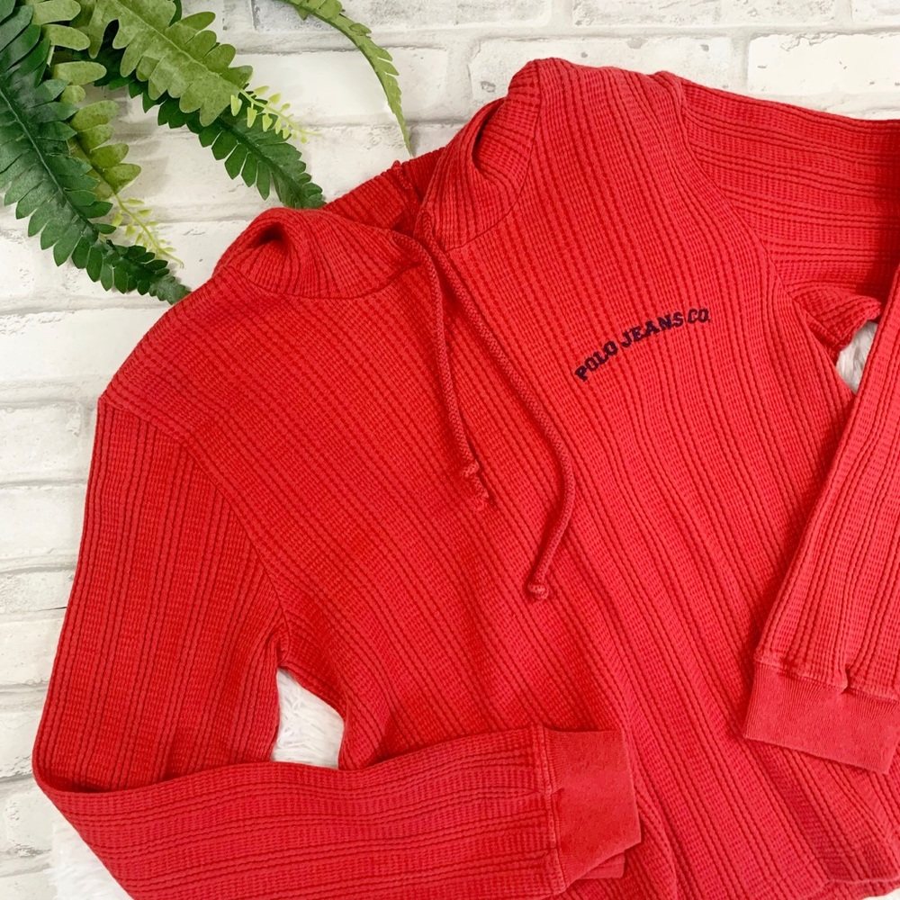 Polo Ralph Lauren • VINTAGE Red  Cropped Hoodie